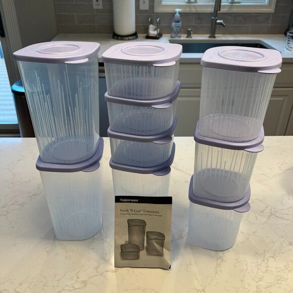 New Never Used Tupperware Fresh 'N Cool Containers Set - Picture 1 of 14